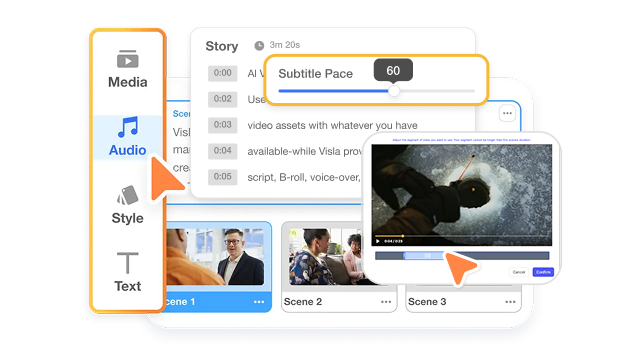 Visla AI video editor transforms financial updates into polished videos with visuals and voiceovers.